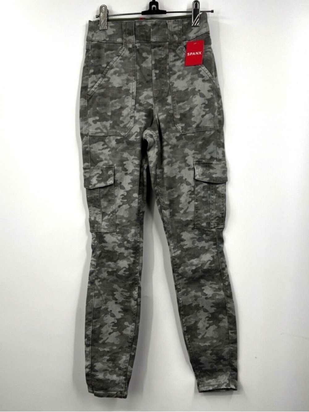 Spanx Stretch Twill Ankle Cargo Pant Camo Color Stone Wash Size Small New